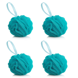 Essenchy Loofah Shower Sponge 4 Pack (75g) – Extra Large Bath Puffs for Gentle Exfoliation & Deep Cleaning – Soft Mesh Body Scrubbers for Women & Men, Creates Rich Lather for Spa-Like Showers